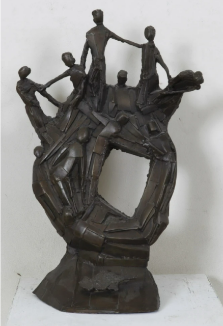 Artist: Aistides Patsoglou: Bronze maquette of the heroes monument in Athens