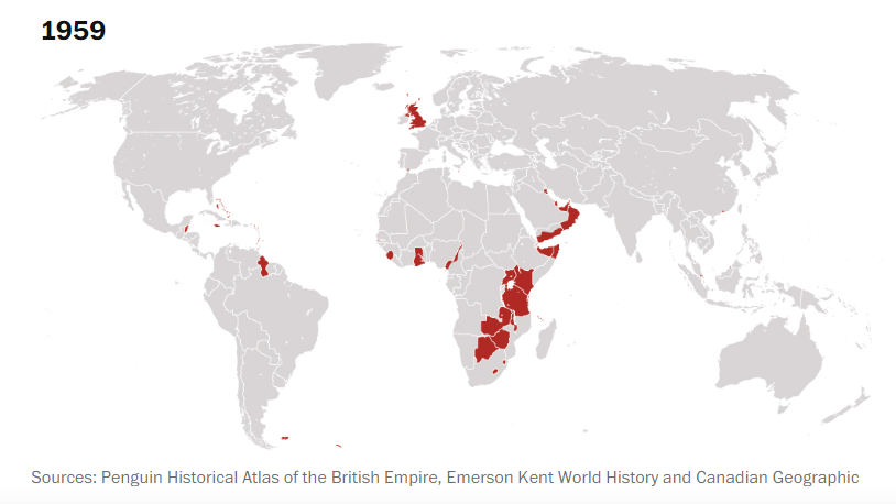 Map of British Empire in 1959